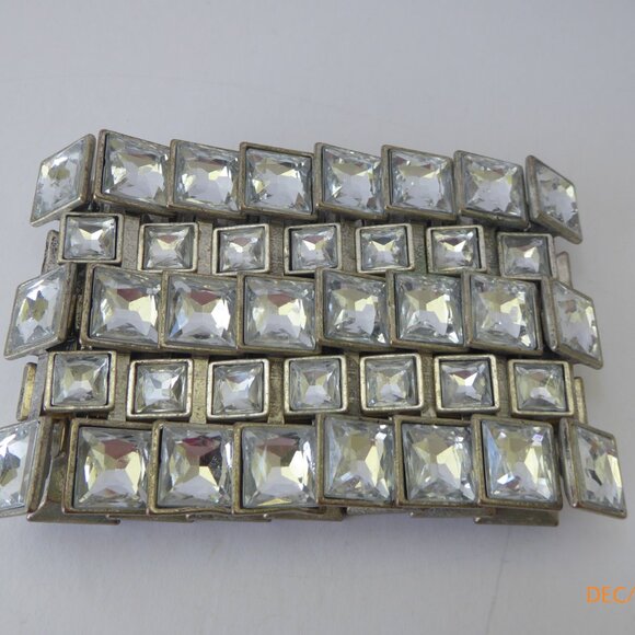 5 Row Chunky Square Crystal Bracelet - Picture 3 of 6